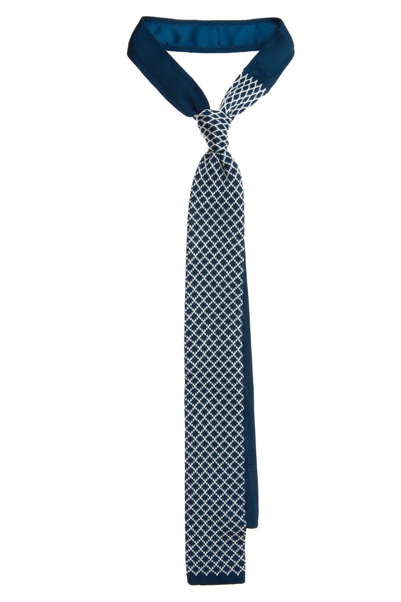 Krawat C.Turkusowy w Kratę