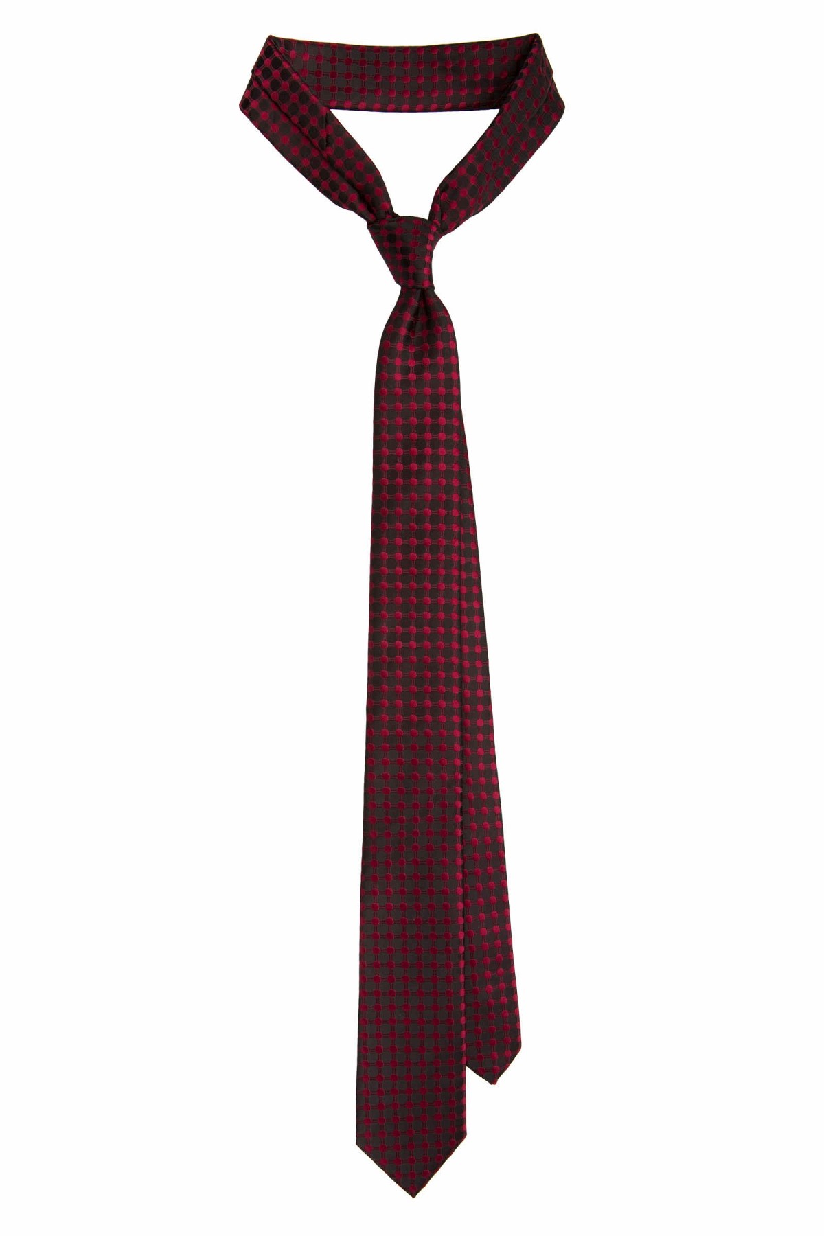 Krawat Czerwony Wzór Geometryczny