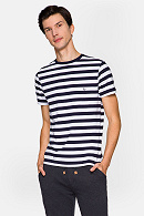 Philip White and Navy Blue Striped T-shirt