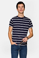Philip White and Navy Blue Striped T-shirt