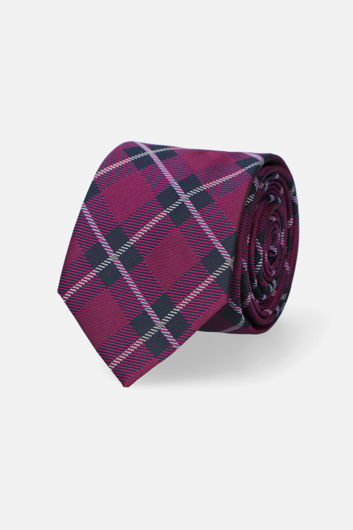 Krawat Fioletowy w Kratę