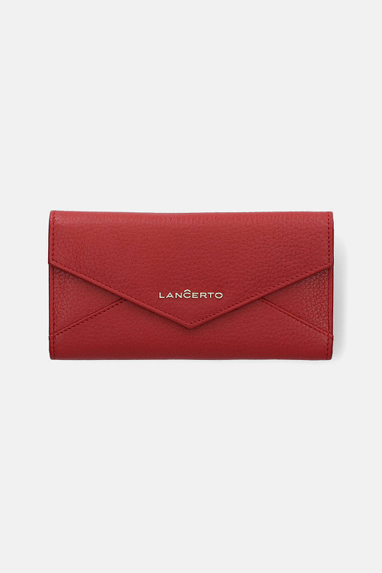 Czerwony skórzany portfel damski marki Lancerto
