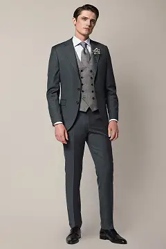 Spodnie Business Mix z Wełną Szary
