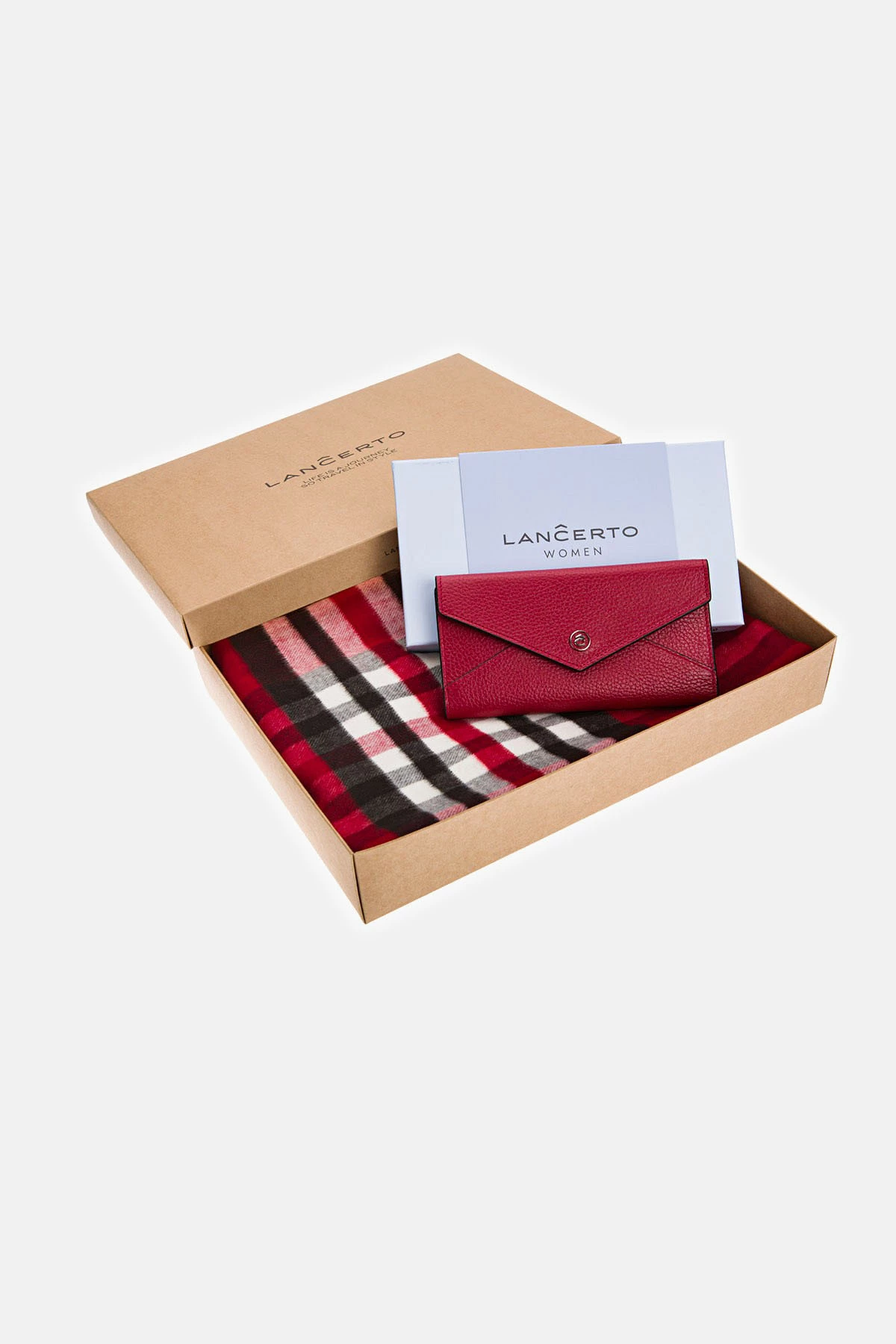 prezent-dla-zony-na-urodziny-zestaw-szal-czerwony-portfel-czerwony